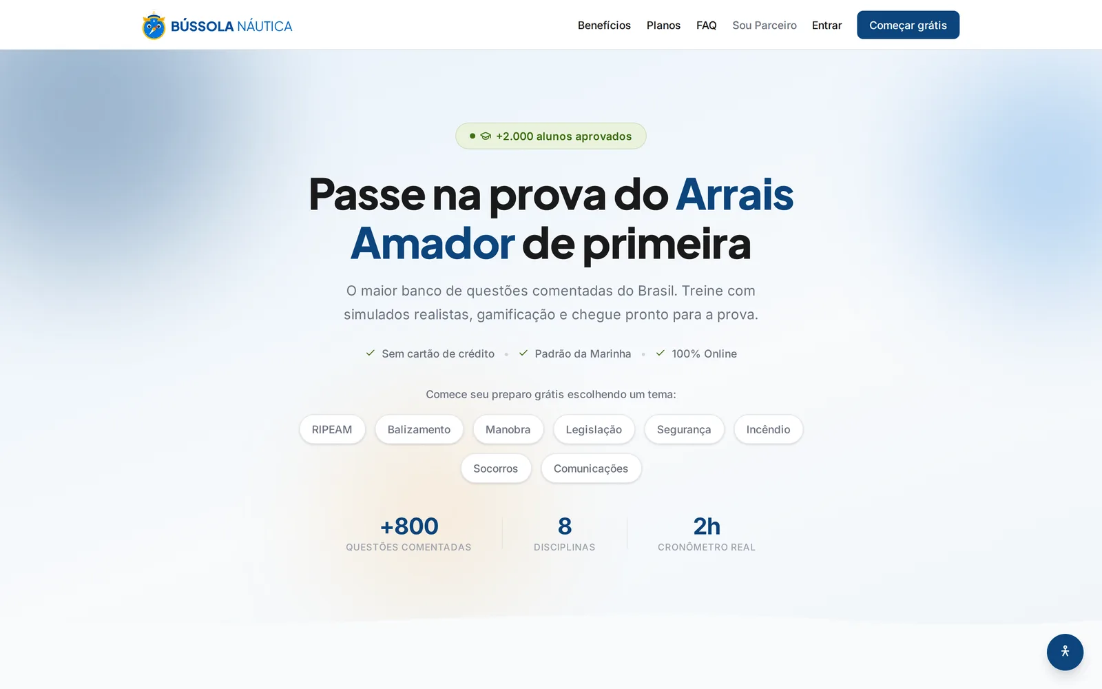 Interface do projeto Bússola Náutica